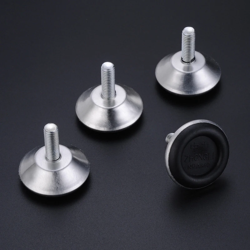 5pcs Steel Furniture Legs Anti-slip Base Table Cabinet Leg Pad Adjustable Leveling Feet Leveler M8 M10 Screw 15mm-27mm