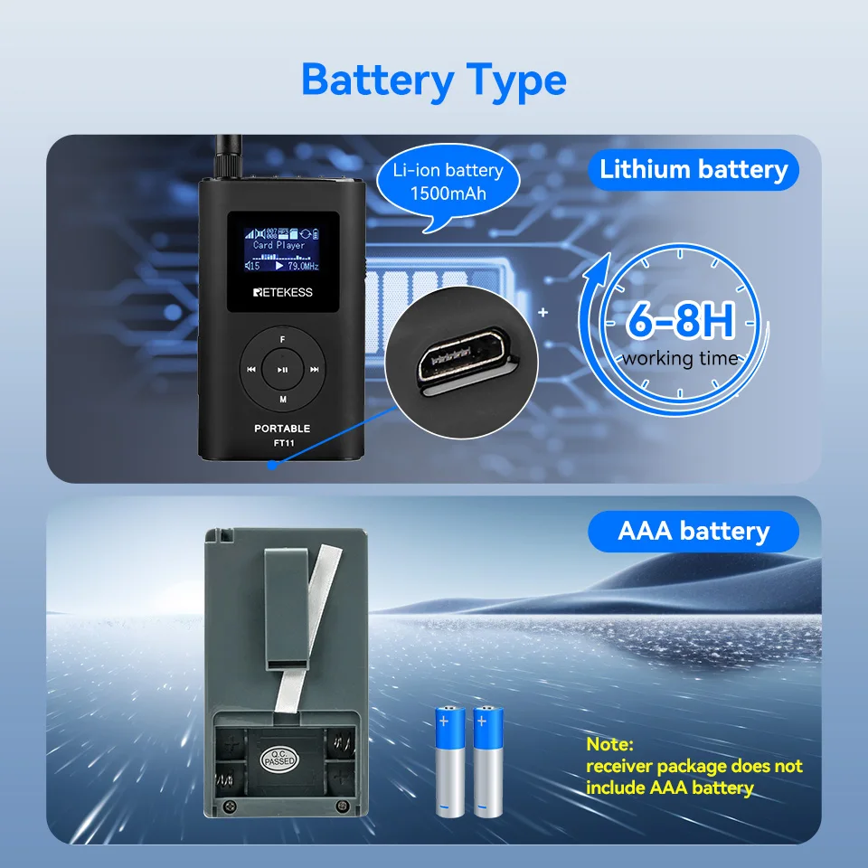 Retekess Wireless Tour Guide Аудиосистема FT11 FM-передатчик PR13 FM-радиоприемник Tour Guide Конференция Церковь Hajj Training
