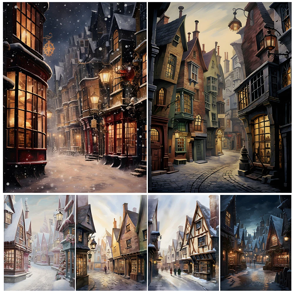 

Wizard Express And Magical School Vintage Wall Art Canvas Painting Magic Street Wizard Fan Gift Abstract Art Poster Print Decor