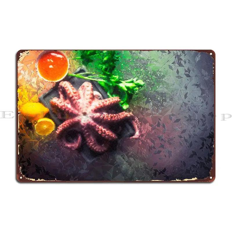 Squid Meal Metal Signs Cinema Party Plates Club Print Garage Tin Sign Poster