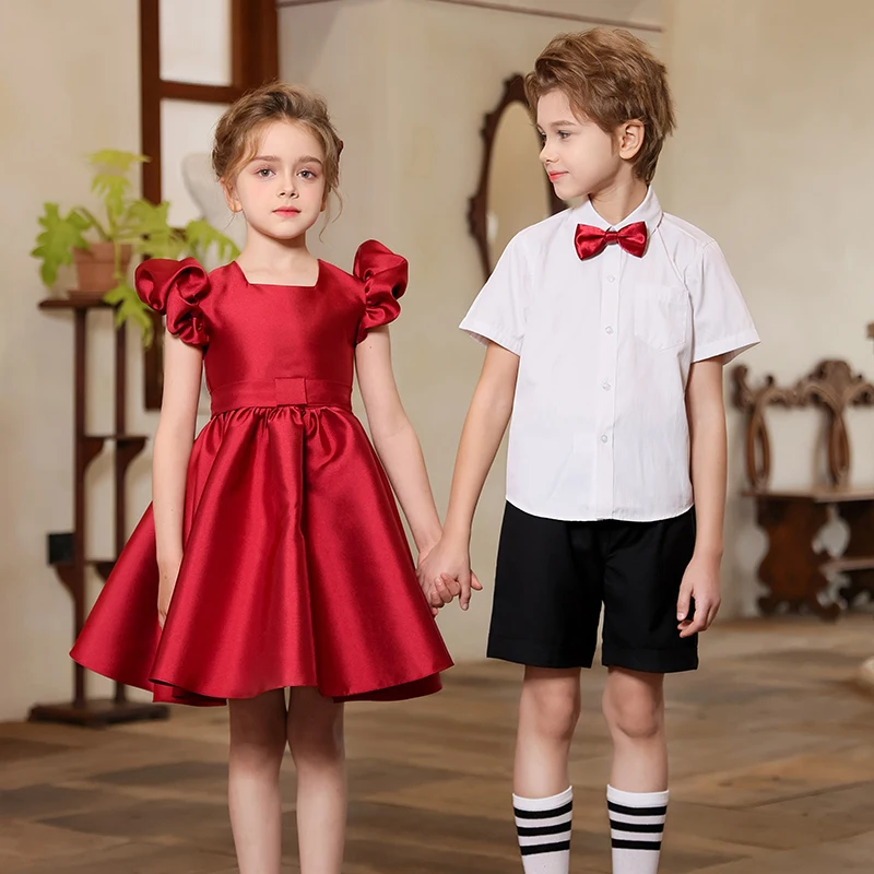 

Kids Party Wedding Suit Formal Dress for Boy Girl Korean School Uniform Clothes Set Child Performance Costume Ring Bearer Outfit