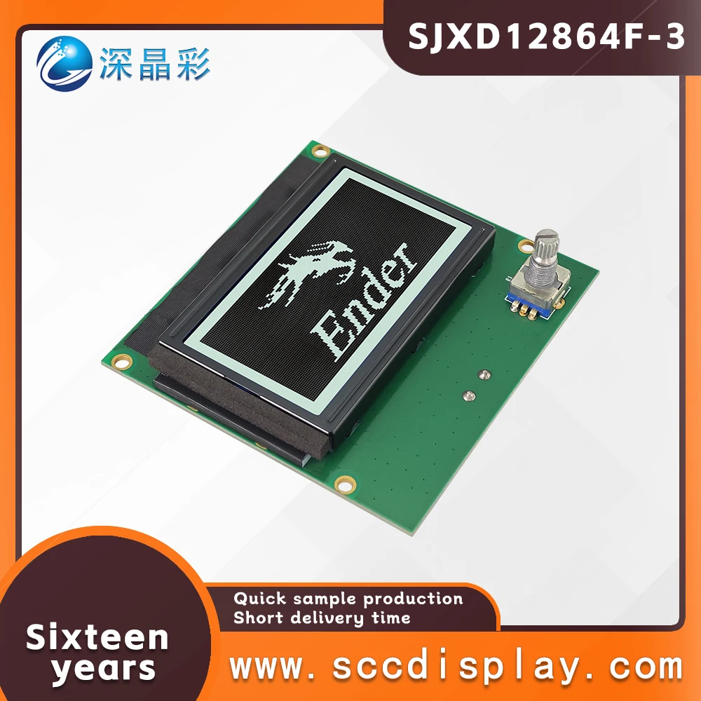 Hochwertiger SJXD12864F-3 FSTN positiver LCD-Bildschirm mit Knopf, chinesische Zeichenbibliothek, Punktmatrix, LCM-Anzeigemodul ST7920
