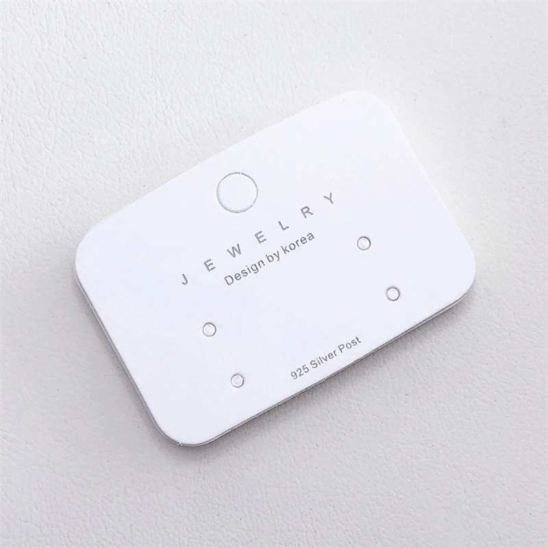[HS]50Pcs Minimalist White Cardboard Earrings Display Card DIY Stud Earrings Price Tag Label Jewelry Packaging Accessory