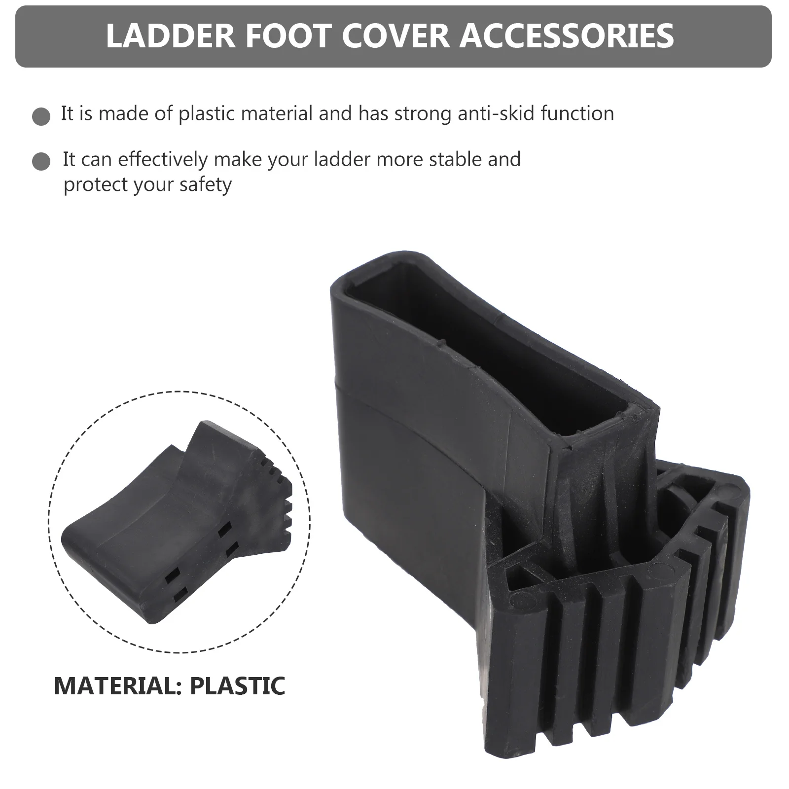5pcs Ladder Feet Covers Non-Skid Pads For Telescopic Folding Ladder Protection Floor Protector Stable Grip Rubber Caps Building