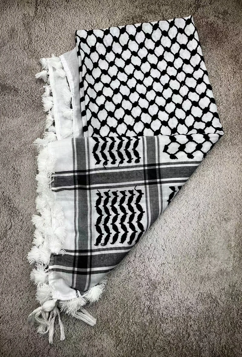 Qutdoor activities tourism camping knittedtassel scarf Arab Shemagh Keffiyeh scarfCSscarf desert hiking bandanas masculina