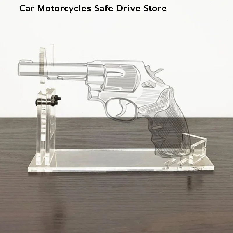 【CM】Hot Sale Clear Acrylic Hand Gun Display Stand Pistol Rack Holder For 5 Gears Adjustable Short Toy Gun Model Showing Rack