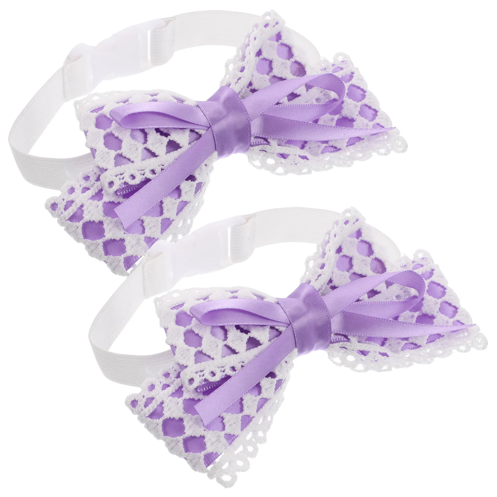 

2pcs Bow Curtain Ties Elastic Band Lace Edge Decorative Drapery Holdbacks Window Treatment Accessories Durability Easy Cleaning