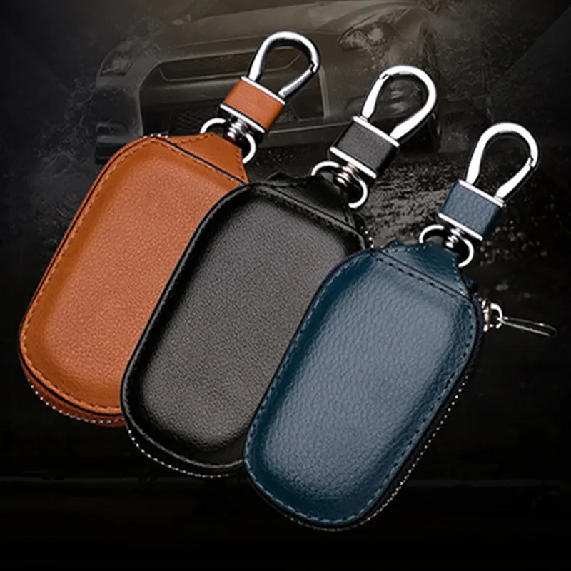 Fashion Leather Keychain Unisex Key Bag Multifunction Organizer Wallet Holder Smart Housekeeper Car Small Key Case Keys Pouch