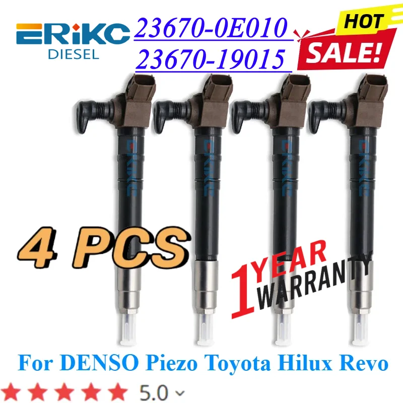 

4PC 23670-0E010 23670-19015 Diesel Injector 236700E010 Engine Nozzle 23670 0E010 For Piezo HILUX 1GD-FTV 2.8L Euro6 Injection