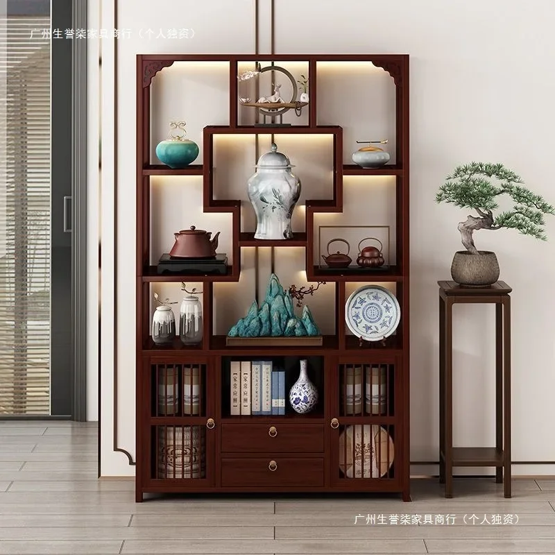 Bogu rack cabinet rack new Chinese rack non-solid wood  set display cabinet living room partition Duobao Pavilion
