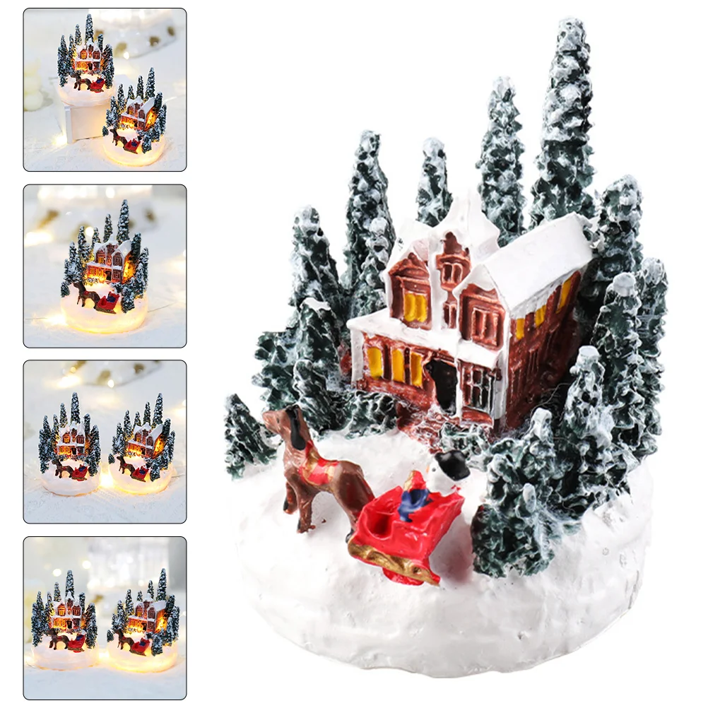 Lighted House Xmas Centerpiece Winter Perfect for Christmas Decoration Mini Luminous Resin Village