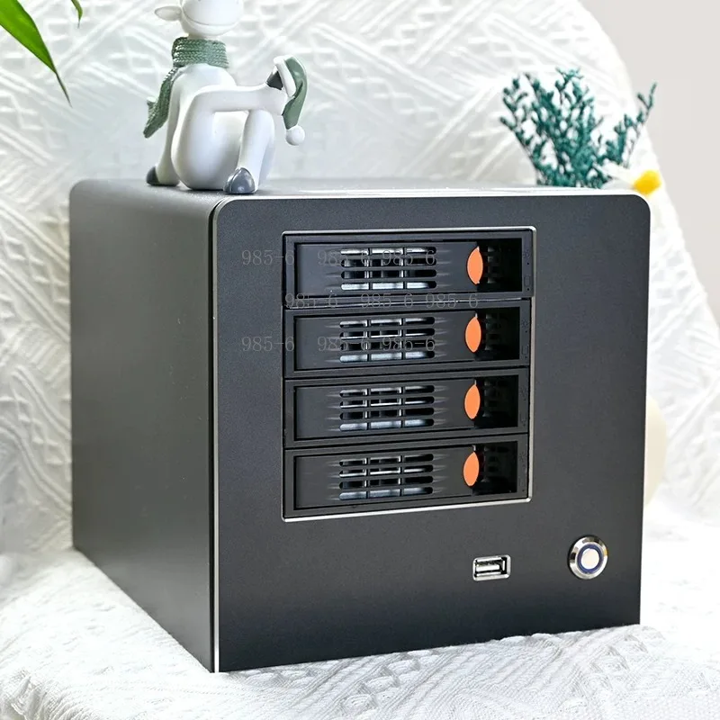 4-Bay Hot-Swap ITX Server Chassis, Multifunctional NAS Enclosure for Home Private Cloud & HTPC