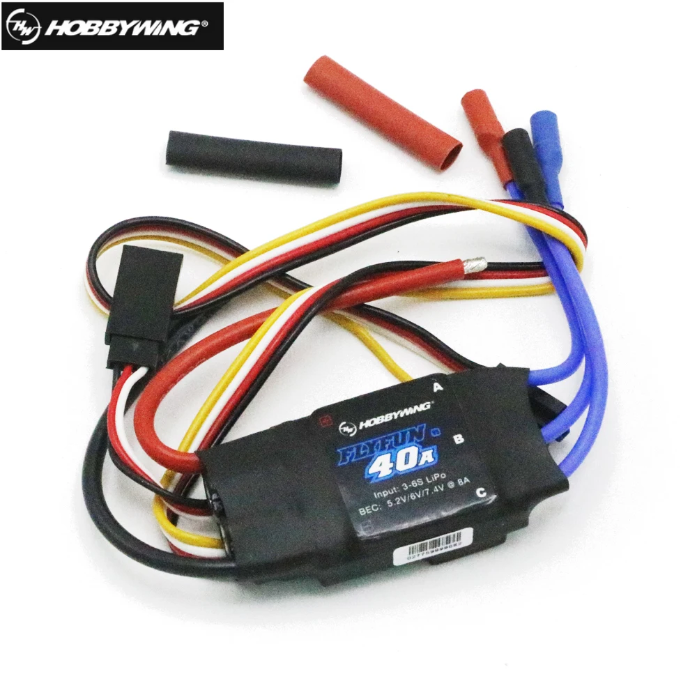 

Hobbywing FlyFun 30A 40A V5 2-4S 2-6S Электрический регулятор скорости ESC для радиоуправляемого самолета Мультикоптер Радиоуправляемый самолет Вертолет