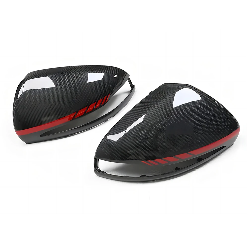 Replacement Rearview Side Mirror Covers Cap For Mercedes Benz W247 H247 X247 B GLA GLB Class Red Dry Carbon Fiber Shell