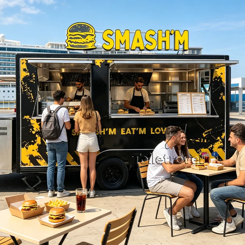 

Wholesale Vintage Luxury Outdoor Food Truck Fully Equipped Food Truck Trailer Street Open Fast Food Trailer for Sale