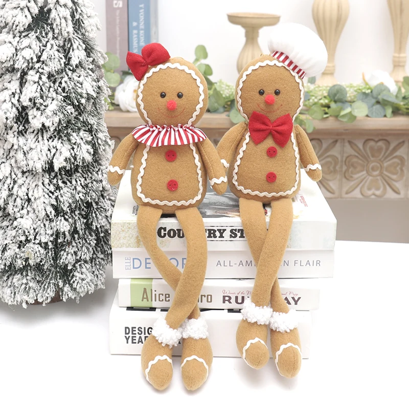 Weihnachten Neujahr Dekoration für Zuhause Plüsch Puppe Lebkuchen Mann Weihnachten Baum hängen Ornament Indoor Anhänger Kind Geschenk Dekor