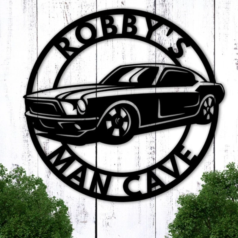 Personalized Metal Car Sign, Car Signs for Garage, Car Name Plaque for Man Cave Home Work Shop Game Room ,Mechanic Gifts