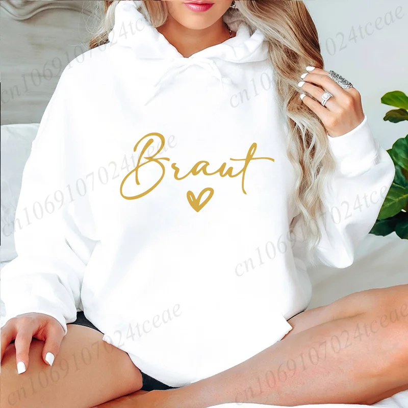 Team Bride JGA diseño gráfico Sudadera con capucha equipo Braut Hen Party despedida de soltera moda mujer ropa con capucha jerseys sudaderas con capucha de lana