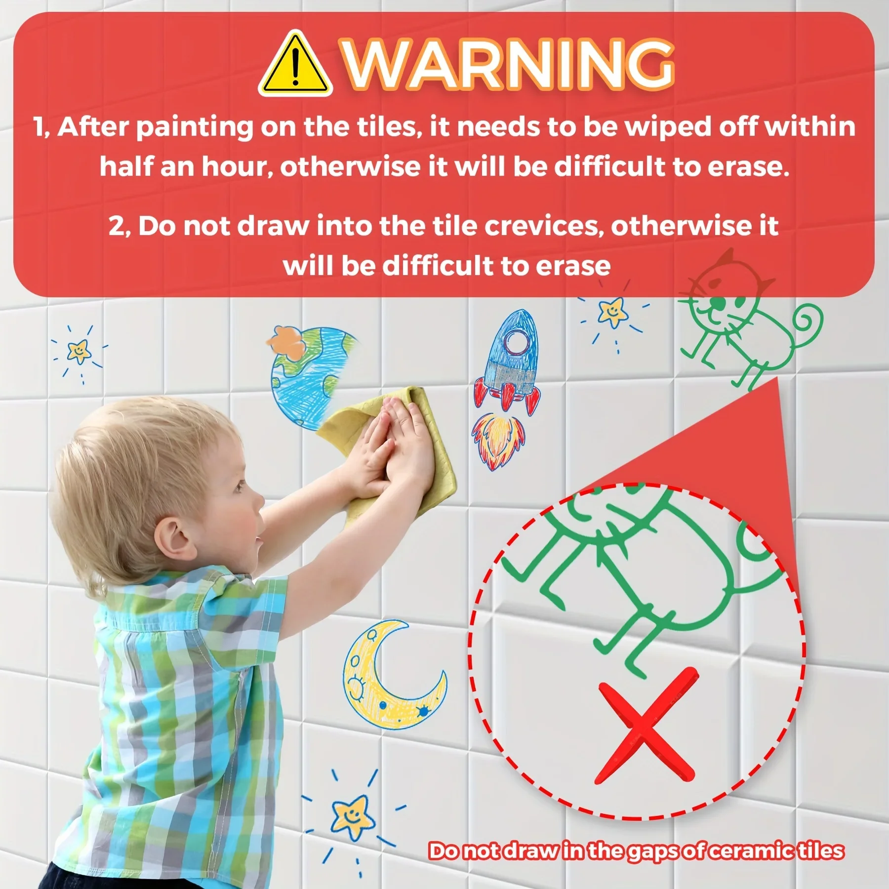 مجموعة أقلام تلوين حمام قابلة للغسل - علامات حوض استحمام ملونة وسهلة التنظيف للشباب، فن الحرف اليدوية الممتعة للاستحمام #3