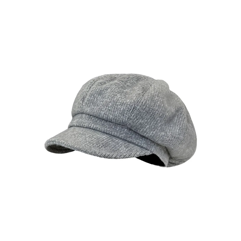 Zimowa dzianinowa ośmiokątna berety dla kobiet brytyjska Retro wszechstronna czapka wszechstronna gazeciarz czapka malarza Gorra inglela Hombre