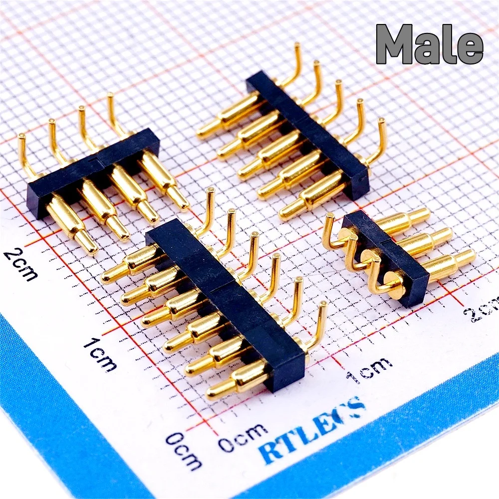 2/5 قطعة موصل الربيع المحملة بوجو دبوس ذكر 3 4 5 6 موقف 2.54 الملعب أنثى الزاوية اليمنى من خلال ثقوب الارتفاع 8.8 مللي متر الذهب 2A