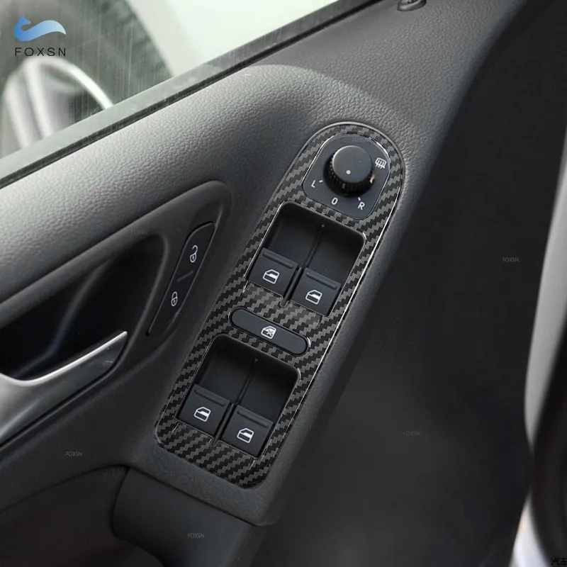 

Узор из углеродного волокна для VW Golf 6 MK6 2010 2011 2012 2013, автомобильные аксессуары, внутренний переключатель подъема окна, панель управления, накладка