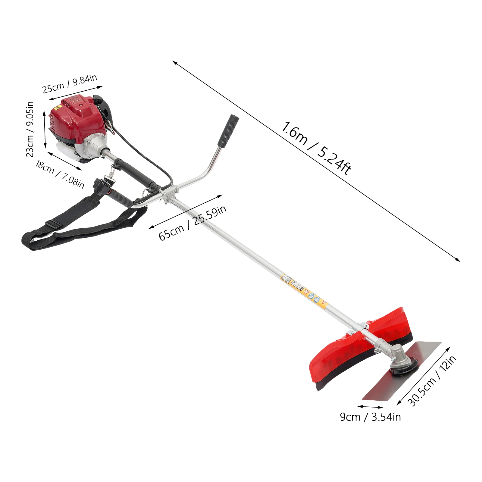 

35.8cc Side Hanging Grass Cutter - Powerful 4-Stroke Engine, Manganese Steel Blade, Efficient 2-in-1 Lawn Too
