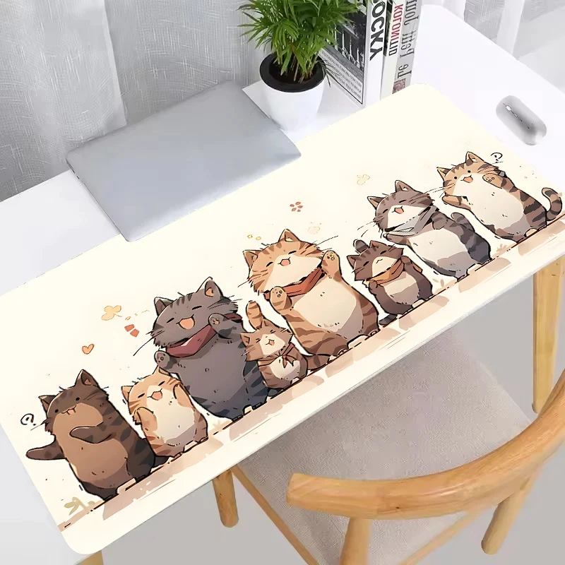 

Коврик для мыши с изображением кота, настольный коврик, милый коврик для мыши XXL, большой коврик из искусственной кожи, Kawaii, настольный коврик, оригинальный коврик, высокое качество, 900X400 мм