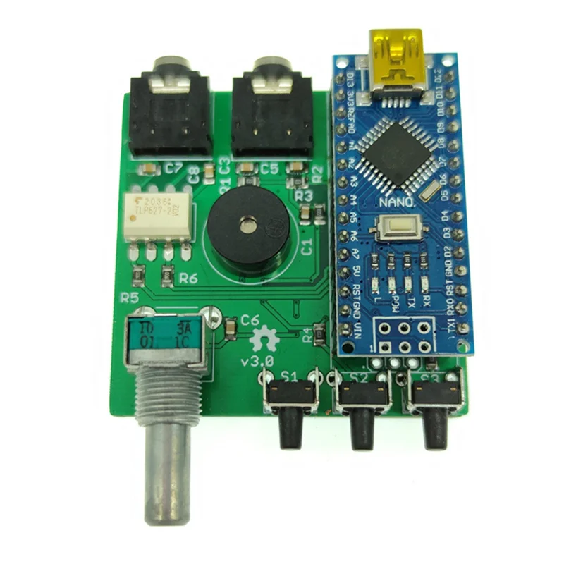 جديد مفتوح CW Keyer MK2 مكتمل بـ غلاف من الألومنيوم CW Keyer MK2 KIT CW سرعة قابلة للتعديل من 1 إلى 999 WPM