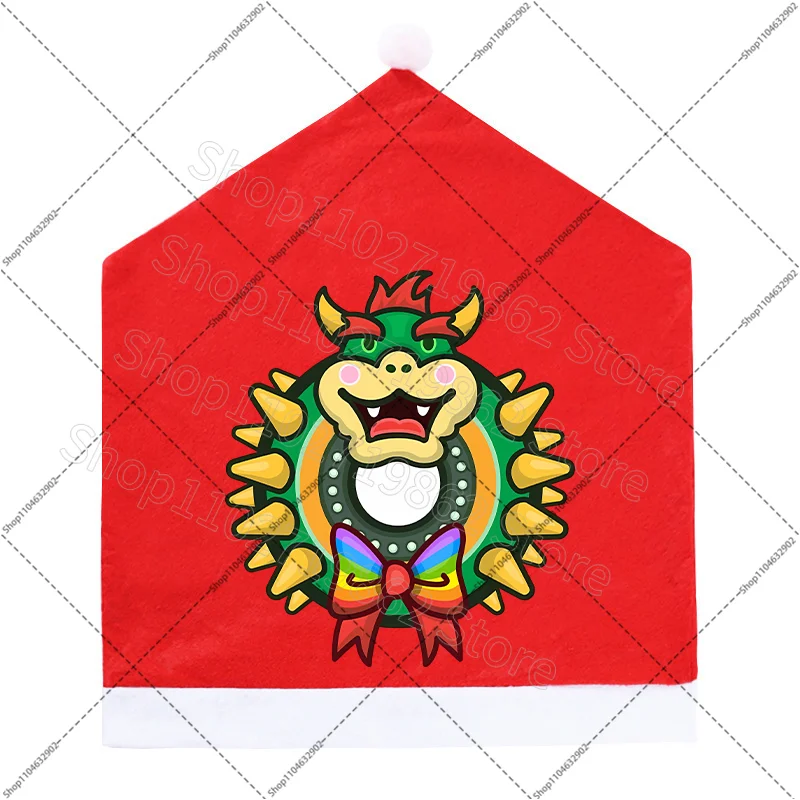 سوبر ماريو بروس عيد الميلاد كرسي يغطي الأميرة الخوخ لويجي 2026 السنة الجديدة عشاء حفلة ديكور المنزل عيد الميلاد غرفة المعيشة زينة