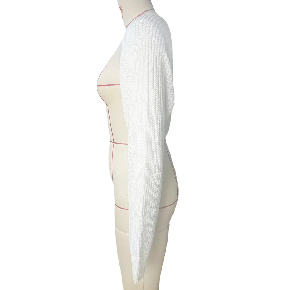 Warm Oversized Chunky Knit Loose Shrug Sport Ctop Tops image 4