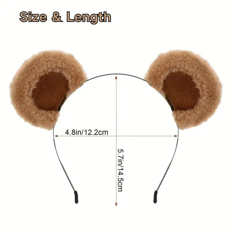 قطعة واحدة من عصابات رأس الدببة القطيفة - ناعمة ورائعة، إكسسوار للجنسين للاستخدام اليومي والحفلات التنكرية، هدية مثالية لجميع الأعمار