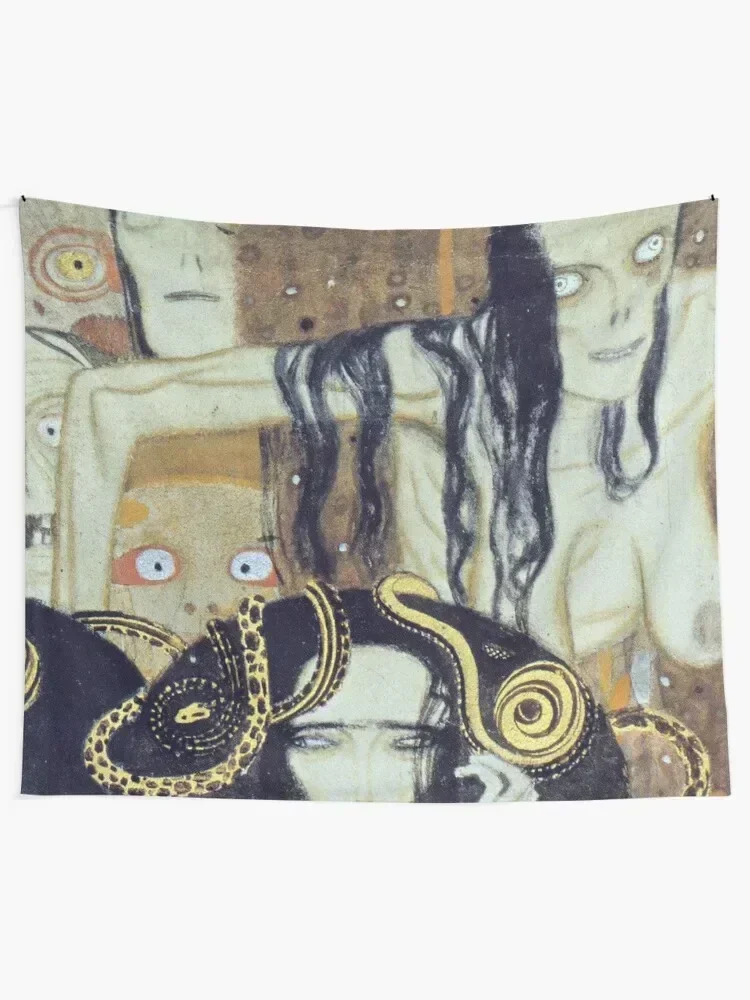 Gustav Klimt - The Gorgons and Typheus Tapestry Room Decorations Aesthetics Room Decorations Decoration Room Tapestry