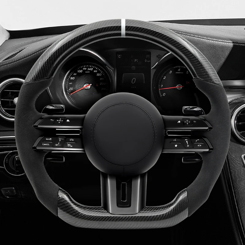 

Carbon Car Steering Wheel White Stiching cfor Mercedes-Benz AMG W205 W204 G55W212 W463 C63 S63 CLS63 E63 cls glc gle gls gla cla