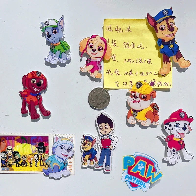 

Paw Patrol Toys Refrigerator Refrigerator Magnet Magnetic Sticker Kids Photo Wall 3D Cute Board Reminder Home Decoration Kitchen