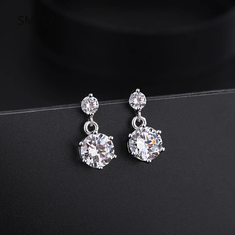 

5.6cttw D Color Round Brilliant Cut Moissanite Diamond Drop Earrings 925 Sterling Silver Stud Earring Brincos de Prata for Women