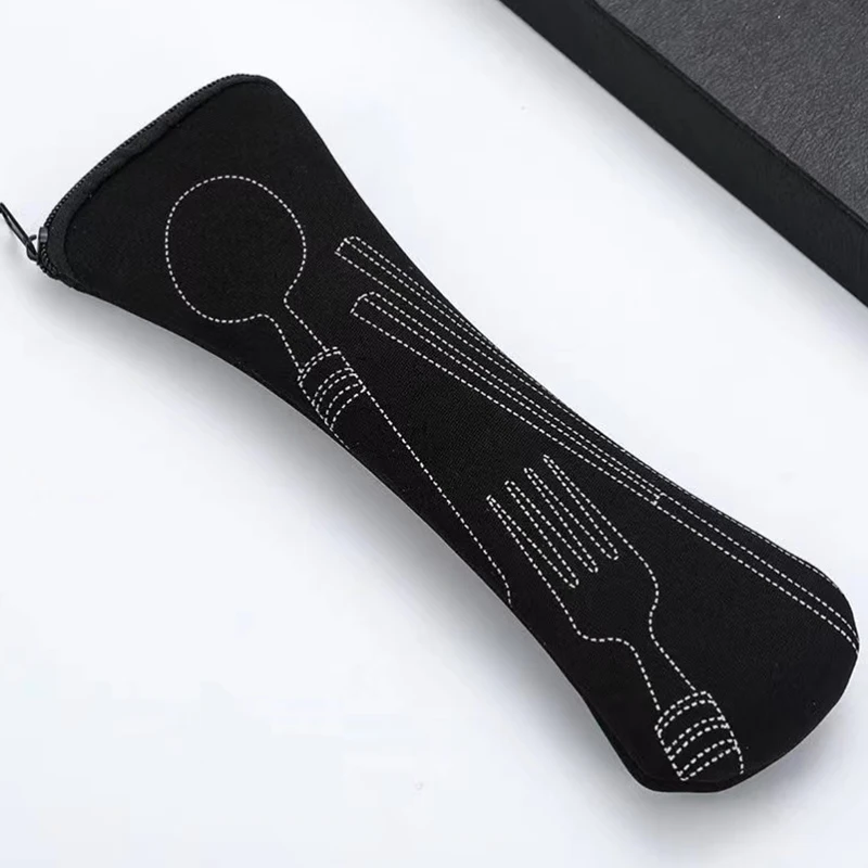 Pillow Shaped Bone Shaped Knife Fork Spoon Tableware Bag Storage Bag Stainless Steel Tableware Portable Storage Bag