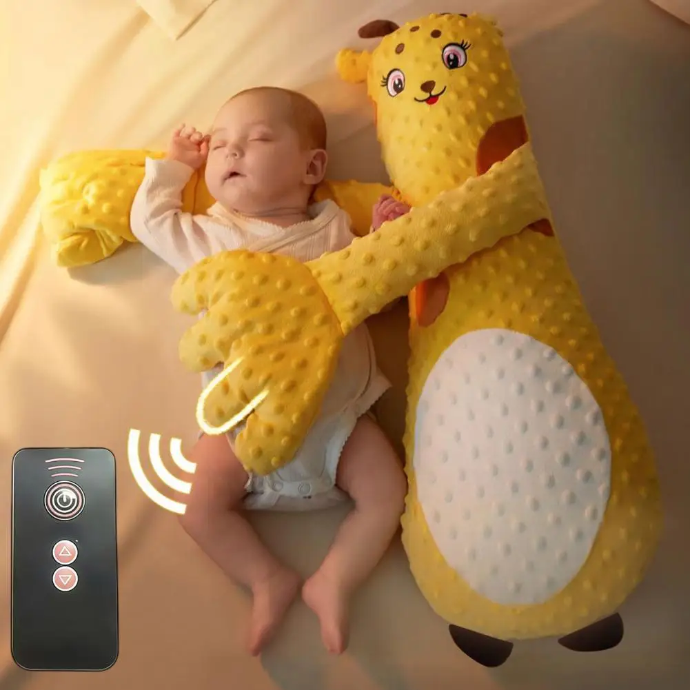 Baby Soothing Sleep Hand Pillow with Adjustable Patting Modes Patting Pillow Soother Soft Plush Cuddle Buddy for Nursery Bedtime