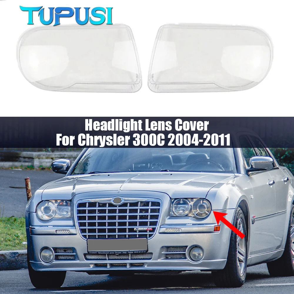 

For Chrysler 300C 2004 2005 2006 2007 2008 2009 2010 R+L Front Headlight Shell Lamp Shade Transparent Headlamp Cover Plexiglass