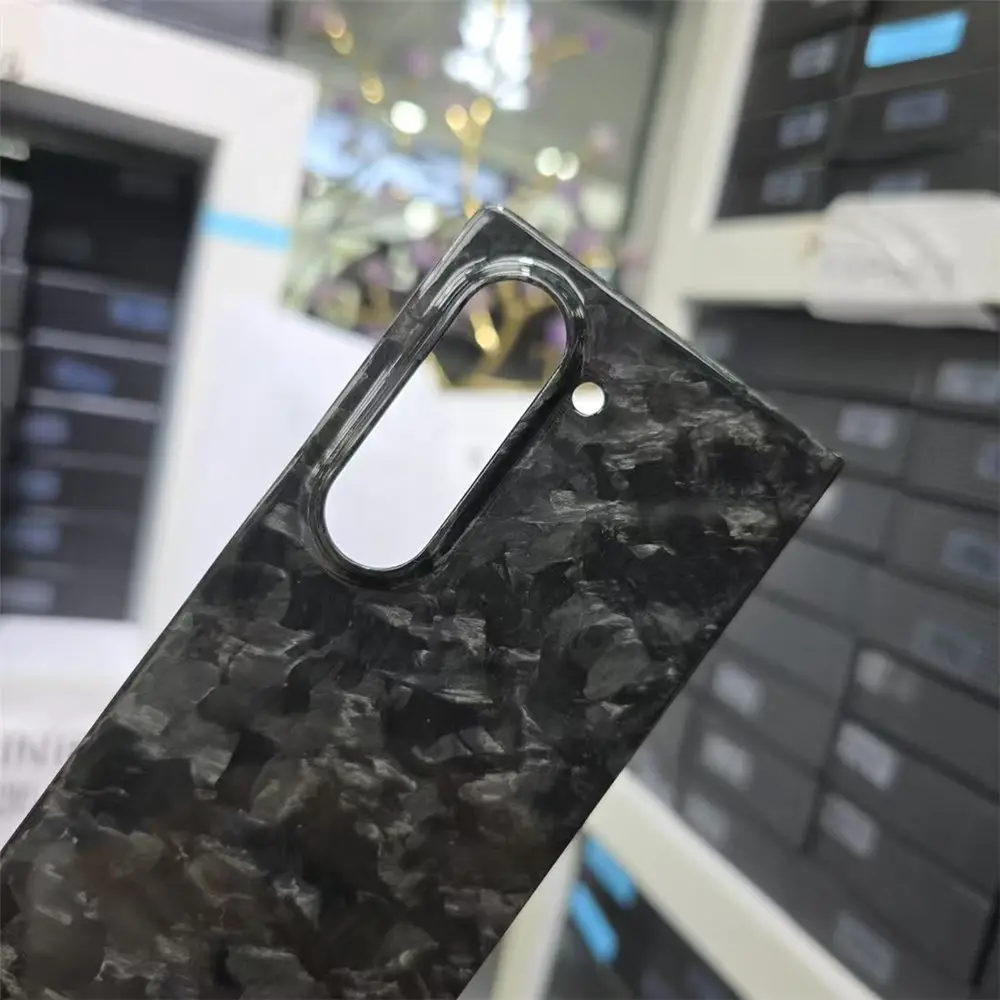 진짜 진짜 탄소 섬유 슬림 케이스, 삼성 갤럭시 Z 폴드 6 광택 매트, 불규칙한 단조 커버