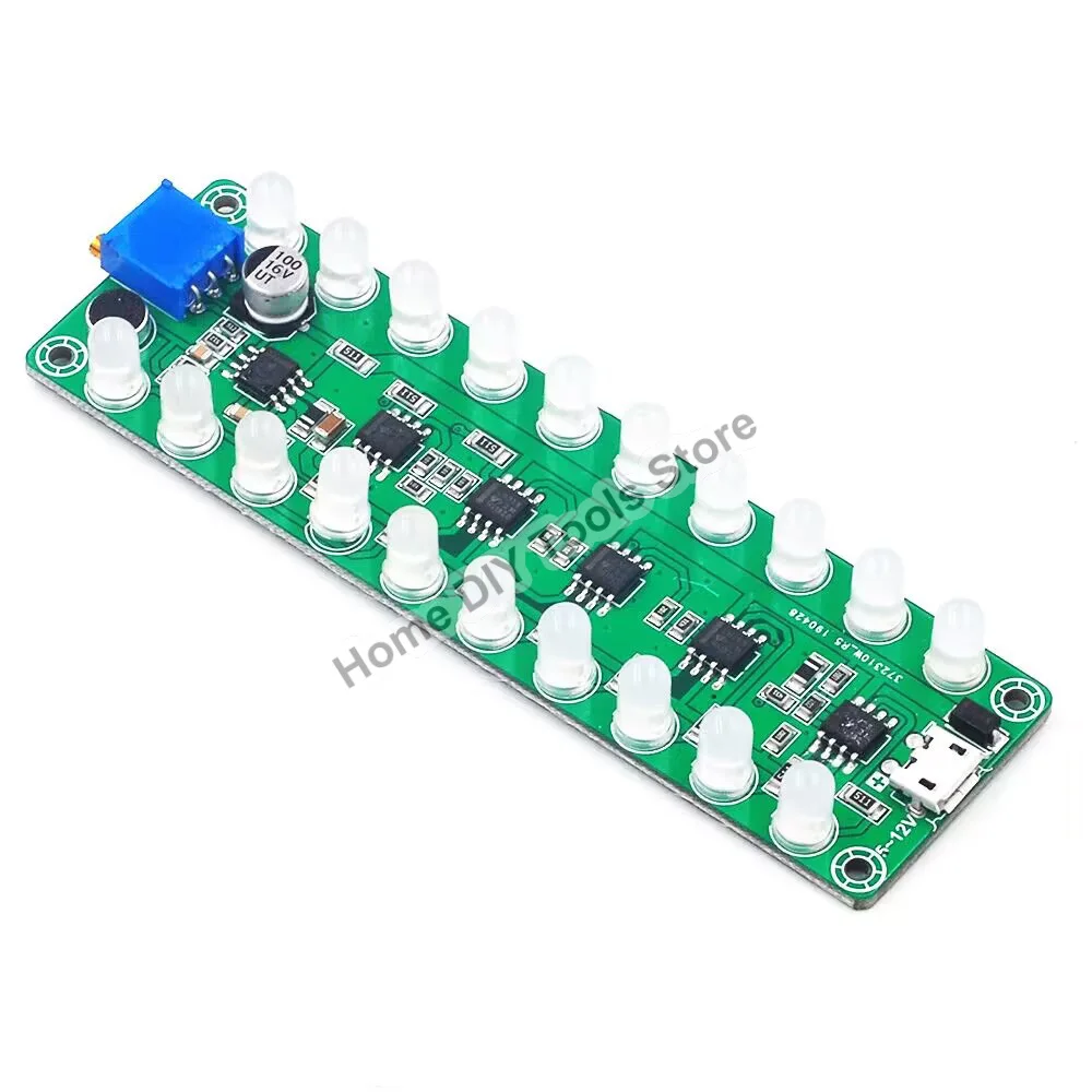 DC5-12V Acoustic sensor spectrum audio power amplifier level meter LED indicator flash melody light sound partner Display Module