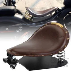 1 SET Motorcycle Retro Leather Solo Seat+3