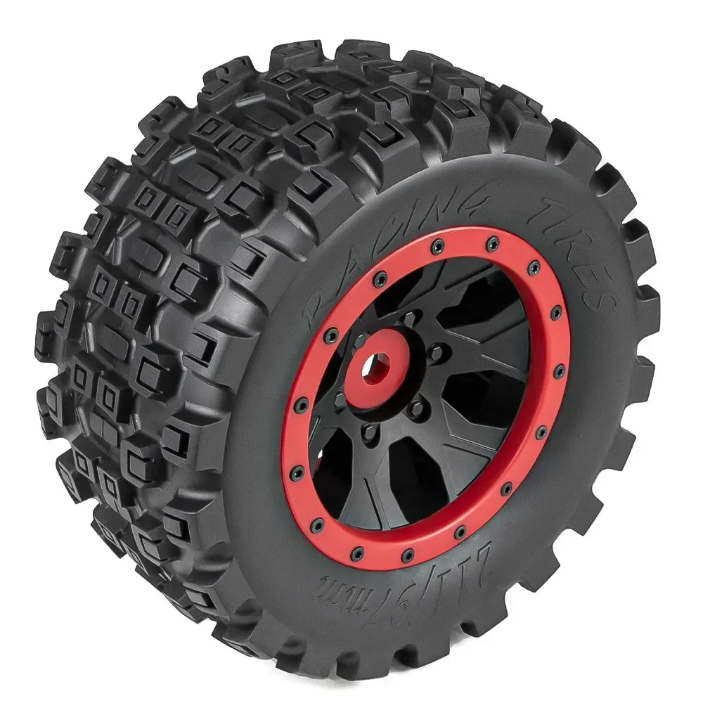 1 Set 211mm 1/5 buggy Tire Tyre with 24mm Wheel Hex for Arrma 1/5 Kartun 8S Outcast 8S for Trxs 1/5 X-MAXX RC Car