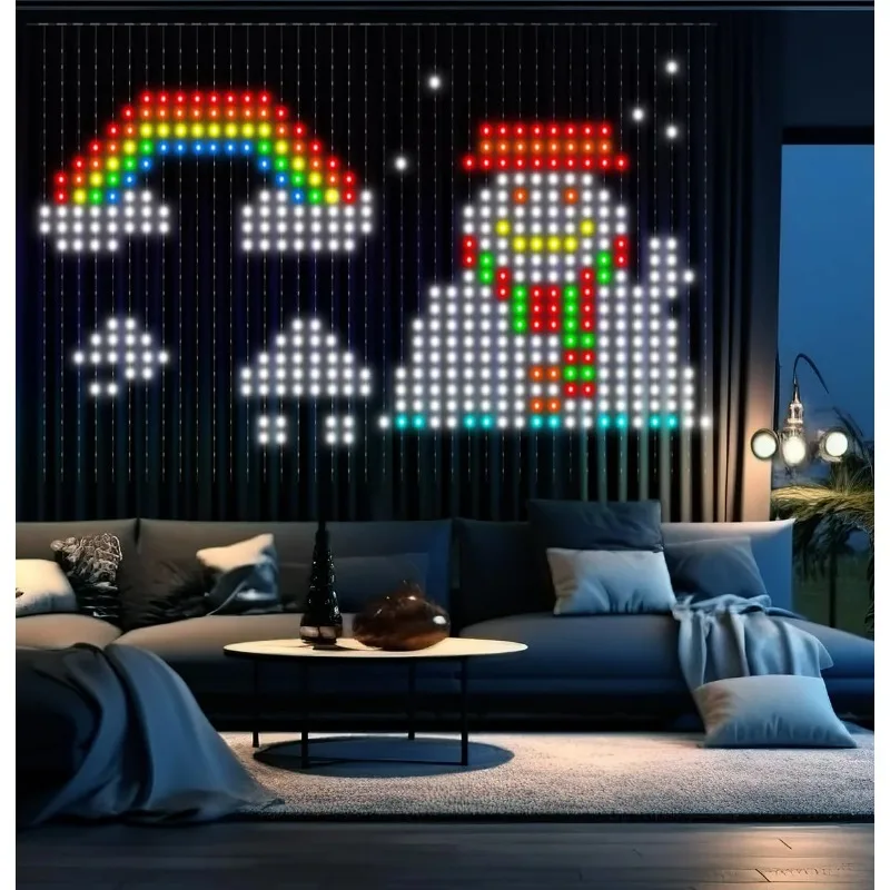 USB Led Smart Curtain Light App Control RGB Fairy Light DIY Picture String Lamp Party Window Curtain Bedroom Christma Decoration