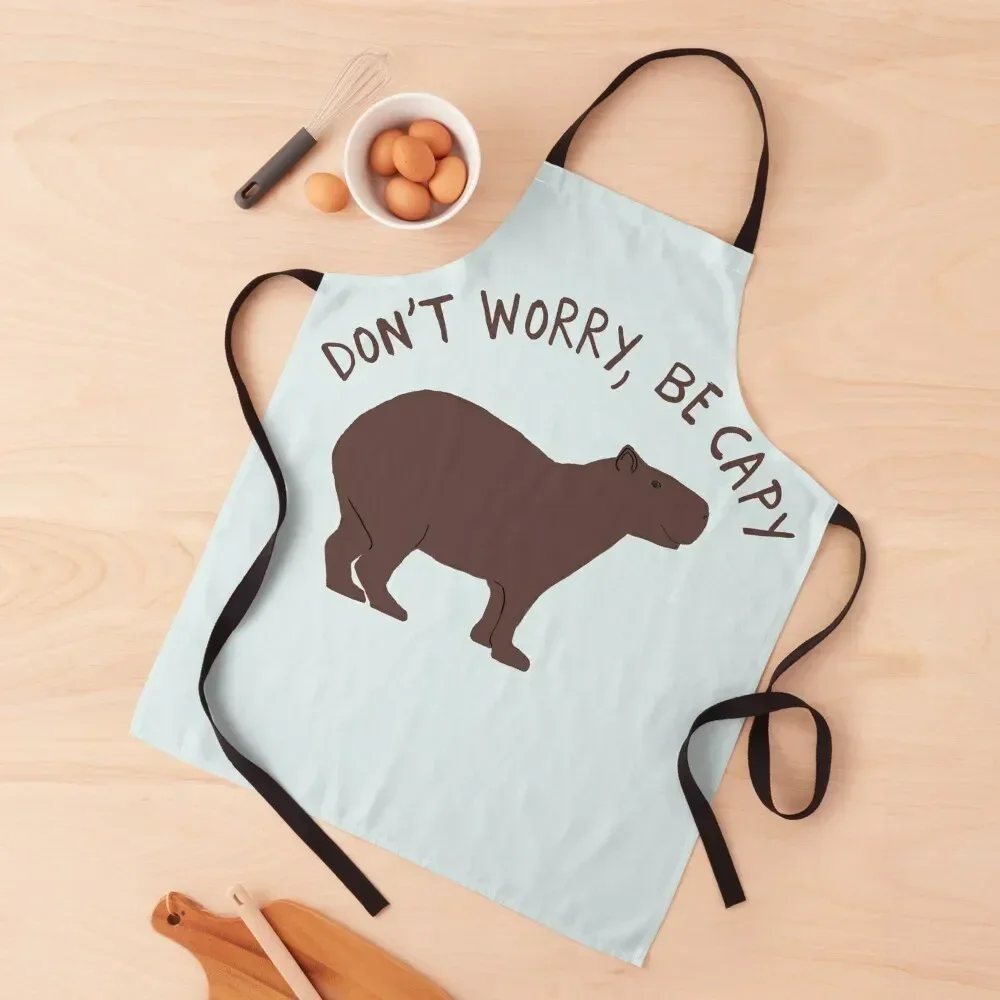 

Don't Worry, Be Capy (Capybara) Apron Women's Dresses Kitchens Woman Apron