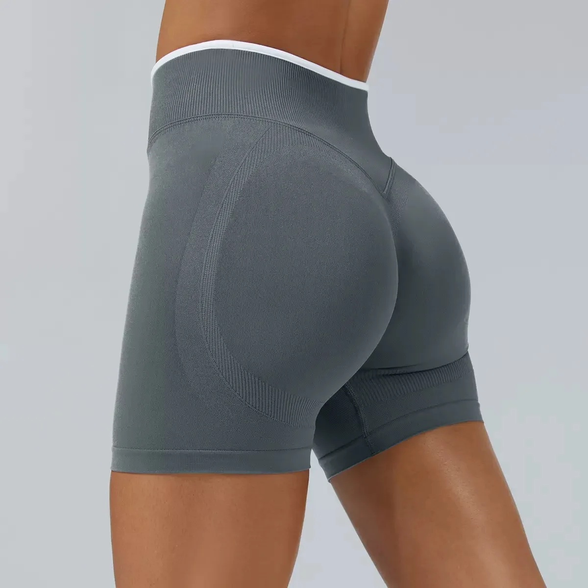 Women White Waist Tight Summer Seamless Sports Shorts High Waist Hip Lifting Yoga Pants Running High Elastic Sport Shorts Female