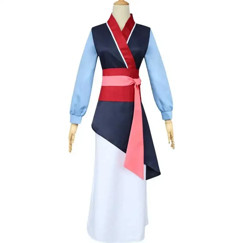 2025 New Unisex Men Women Chinese Tranditional Hua Cosplay Mulan Long Dress Halloween Costume abc
