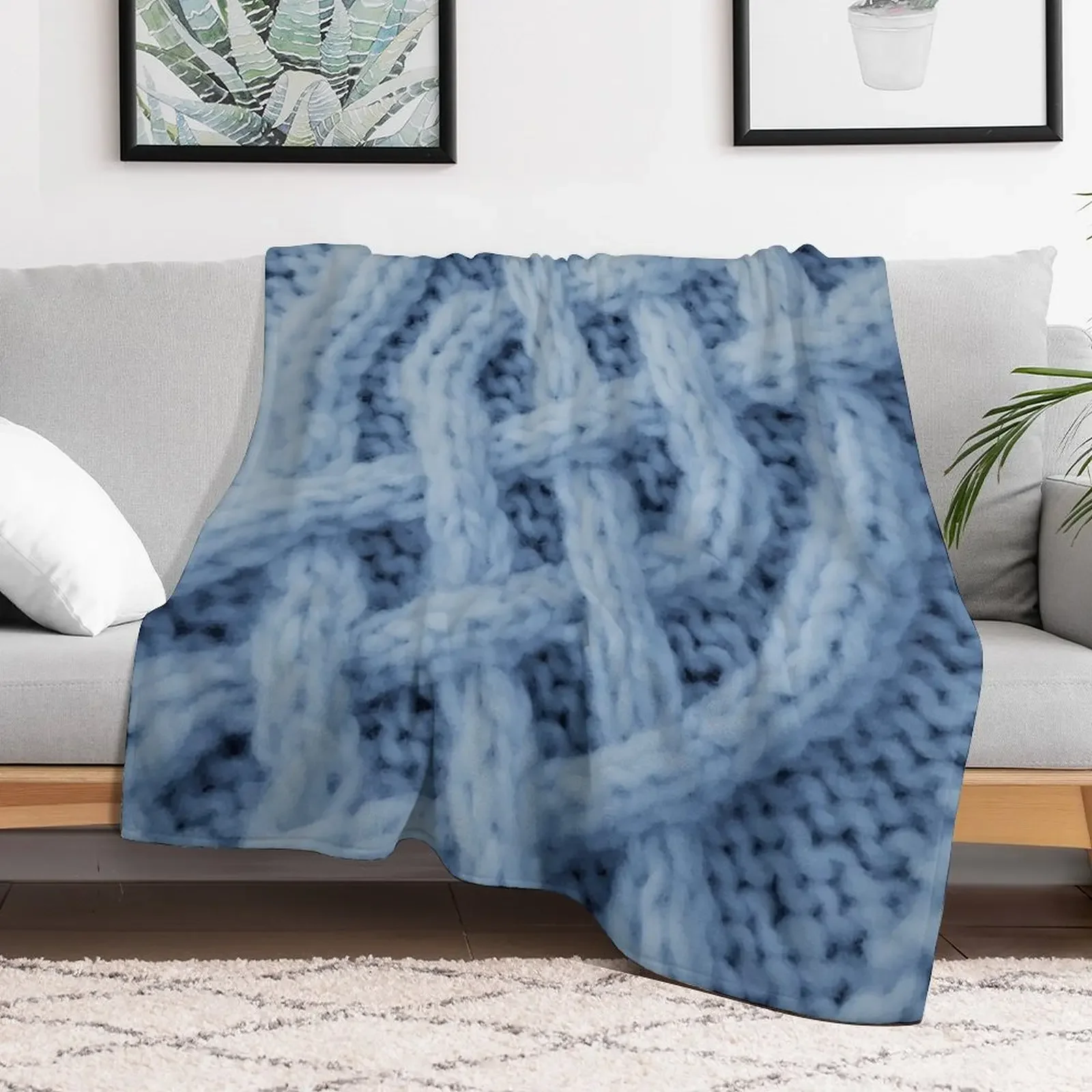 Arctic Cable Throw Blanket Spring Fall Cozy Throw Blanket for Couch
