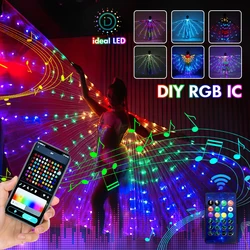 腹ダンスのためのRGB LEDバタフライウィング、音楽、DIYカラー、アプリコントロール、アップグレード、ハロウィーンのための明るい衣装