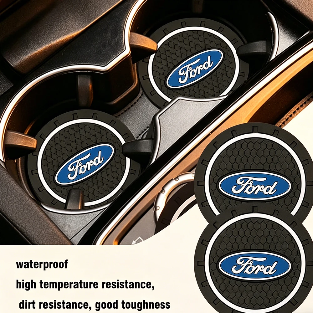 1/2pcs Non Slip Car Cup Mat Silicone Auto Coaster Pads Interior Decor Accessories For Ford Escape Mondeo Ecosport Fiesta Focus 2